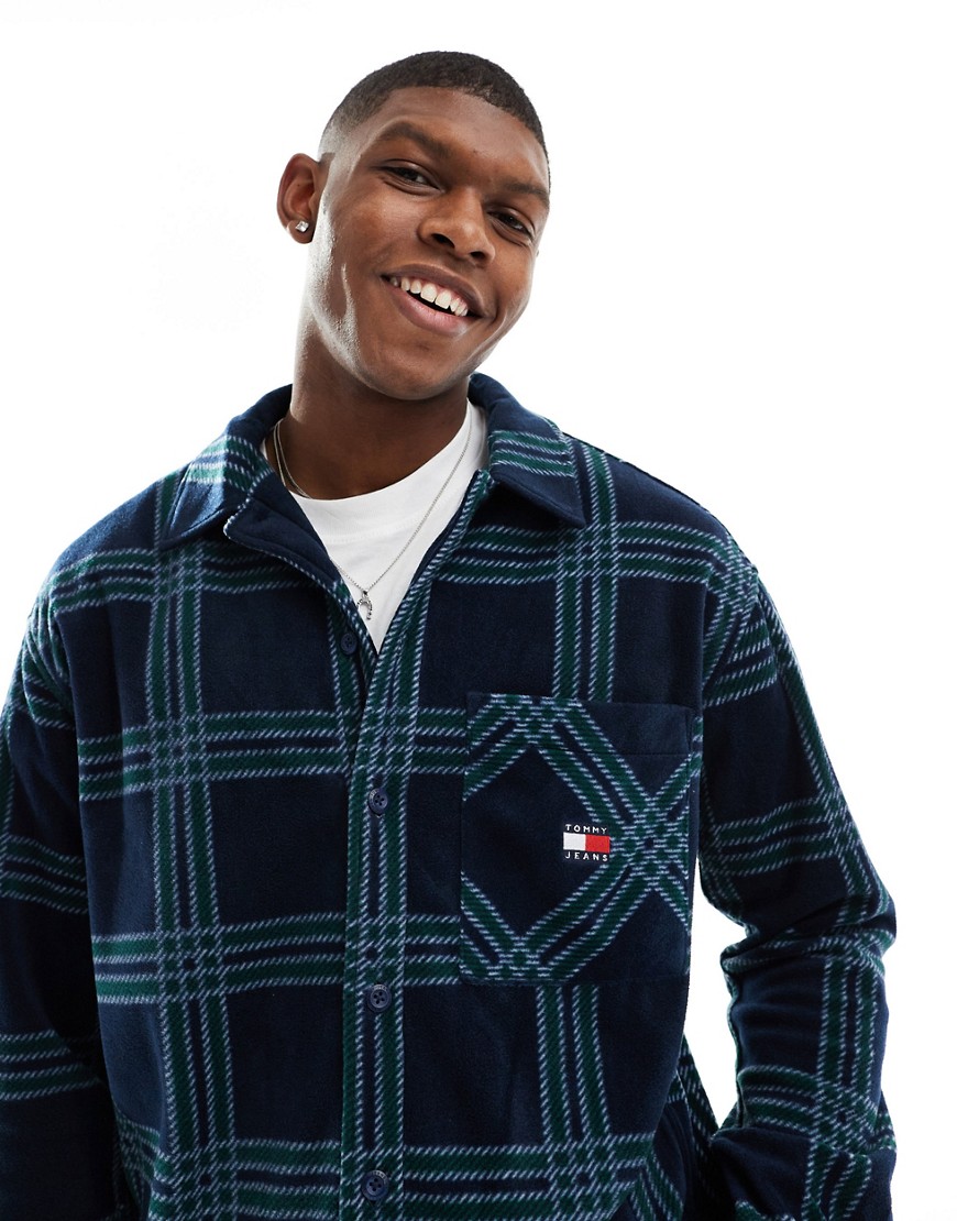 Tommy Jeans regular check flannel shirt in navy