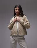 [Tommy Jeans] Tommy Jeans regular collar jacket in sand-Neutral XL SILT