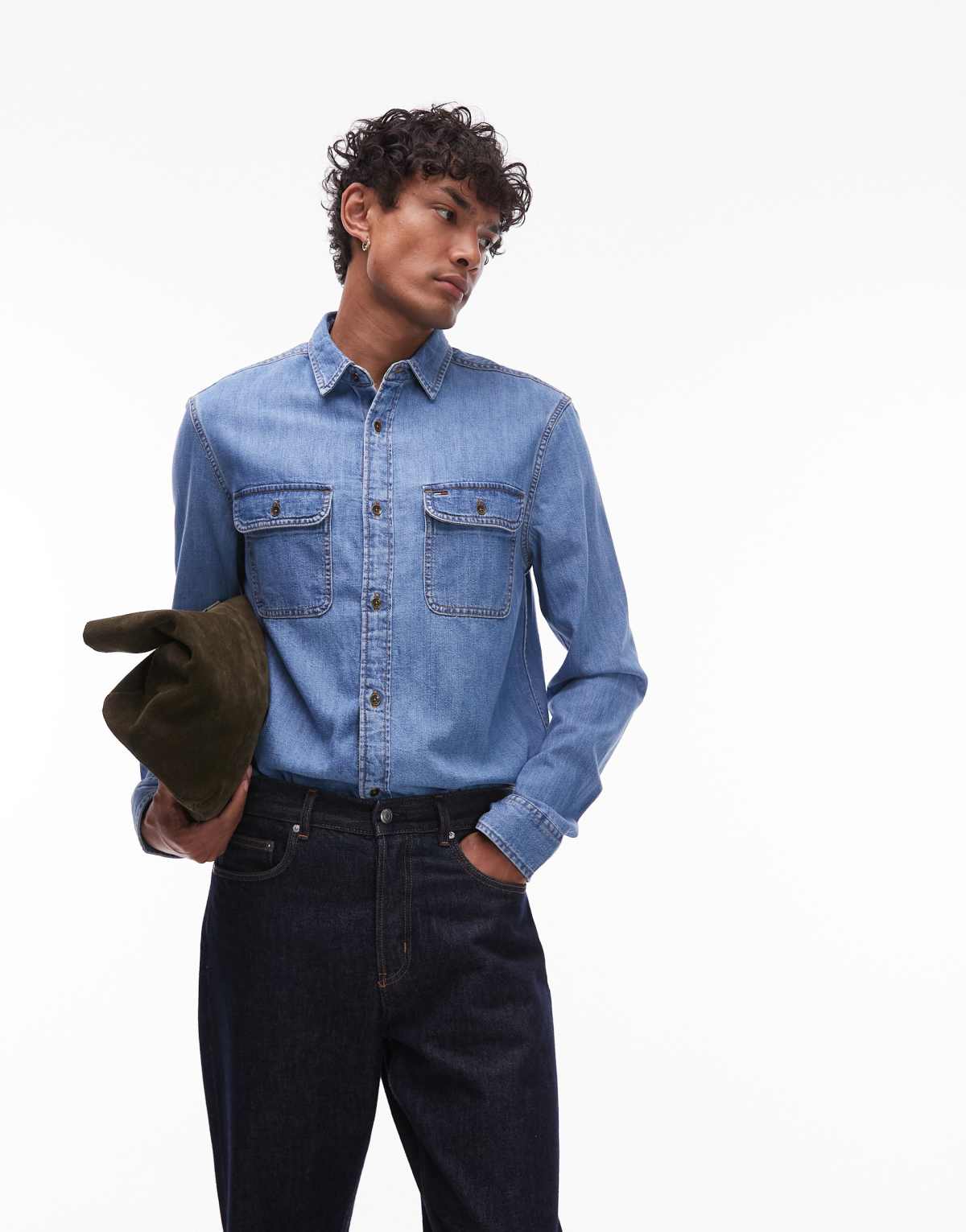 Tommy Jeans regular denim shirt in mid wash