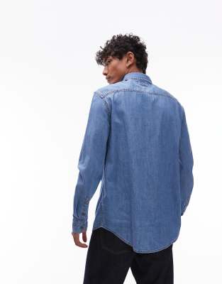 Tommy Jeans Regular Denim Shirt In Black