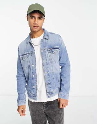 Tommy Jeans regular denim trucker jacket in light denim wash | ASOS