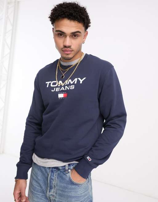 Tommy Jeans regular Entry crew neck sweatshirt in navy