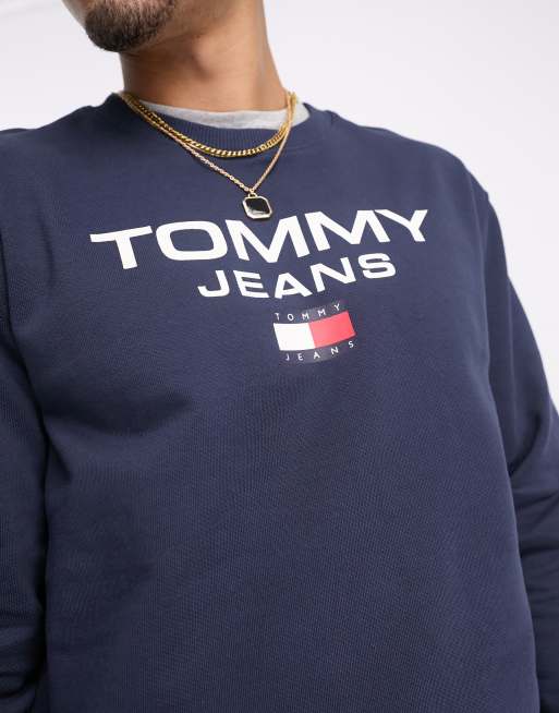 Tommy Jeans regular Entry crew neck sweatshirt in navy