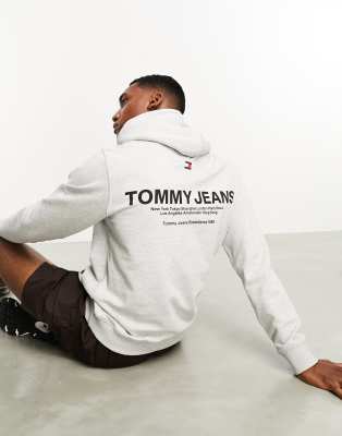 regular entry logo graphic hoodie in light gray