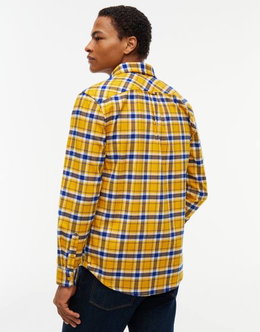 Tommy Jeans Regular fit check brushed flannel shirt in countryside yellow check, 4 of 6