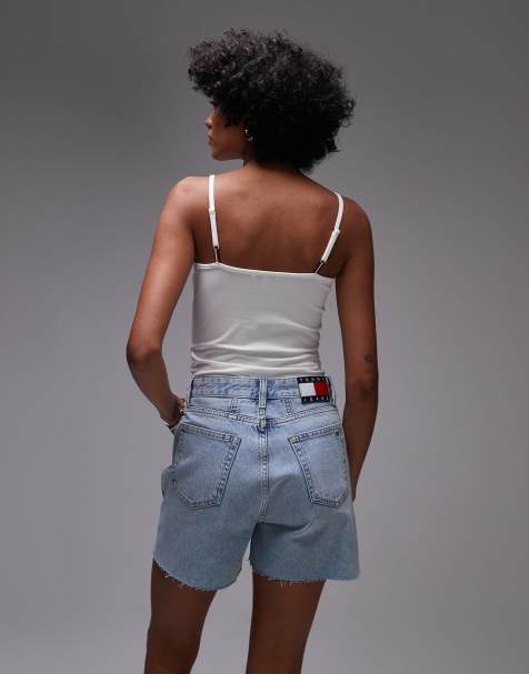 Tommy Jeans - Regular-fit mom shorts in lichtblauw - view 1