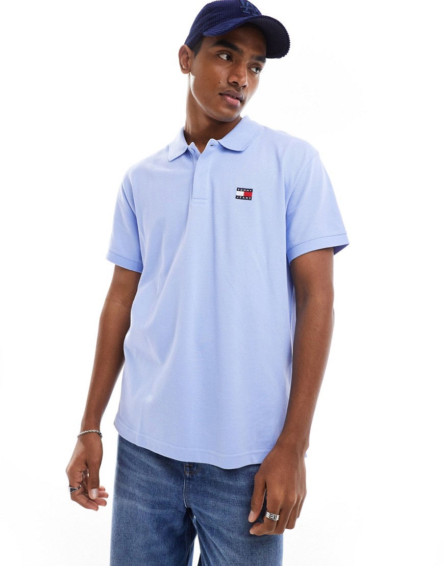 Tommy Jeans Regular Fit Polo in Blue Grey