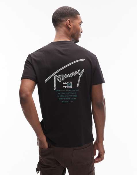 Tommy Jeans – Regular-Fit-T-Shirt in Schwarz und Signatur-Rückenprint - view 1