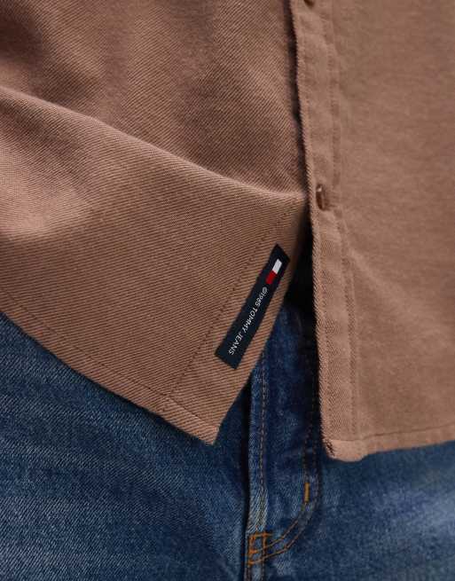 Tommy Jeans regular flannel shirt in brown, 4 of 4