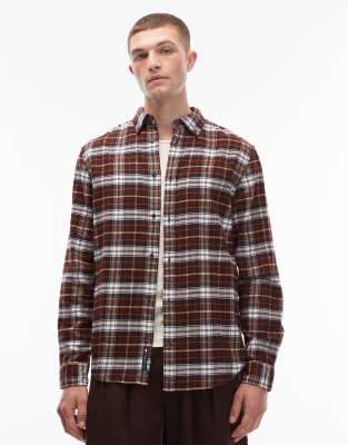 Tommy Jeans Regular Flannel Shirt In Burgundy