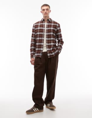 Tommy Jeans Regular Flannel Shirt In Burgundy