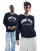 Tommy Jeans – Regulär geschnittenes Unisex-Sweatshirt in Marineblau mit Streifen an Rundhalsausschnitt und Bündchen