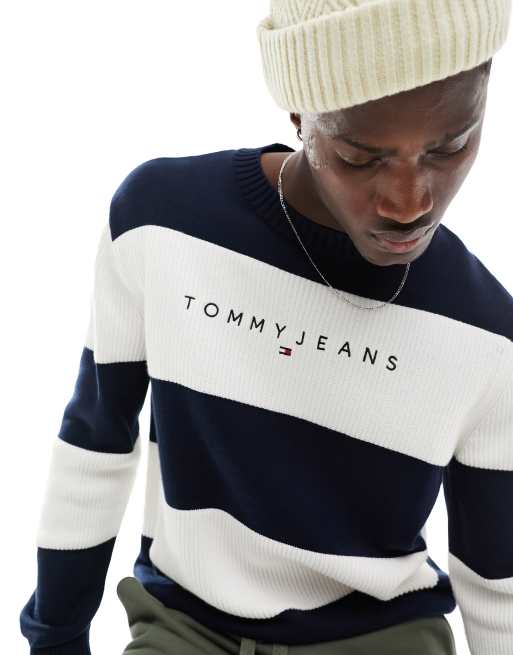 Tommy Jeans regular linear stripe sweater in multi ASOS