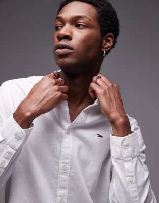 Tommy Jeans Regular Linen Mix Long Sleeve Shirt