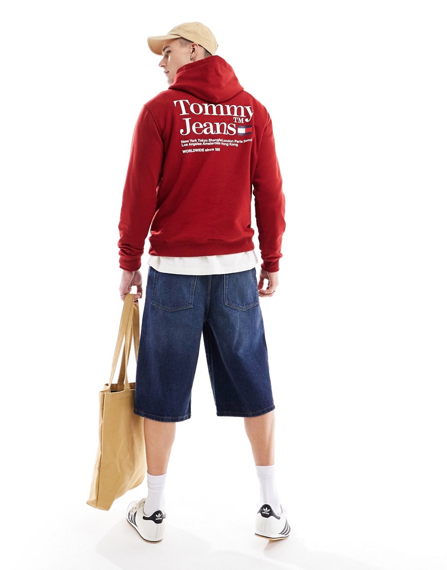 Tommy Jeans regular modern logo hoodie in red