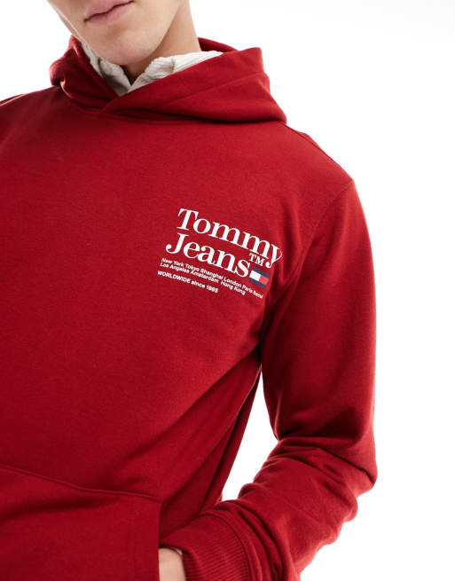 Red tommy best sale jeans hoodie