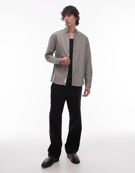 Tommy Jeans regular oxford check shirt in khaki, 2 of 5