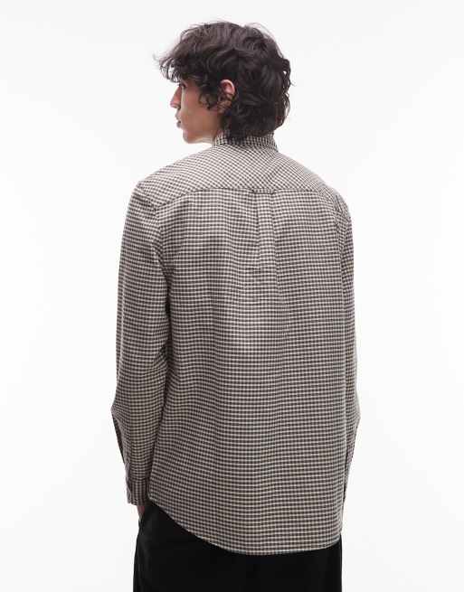 Tommy Jeans regular oxford check shirt in khaki, 3 of 5