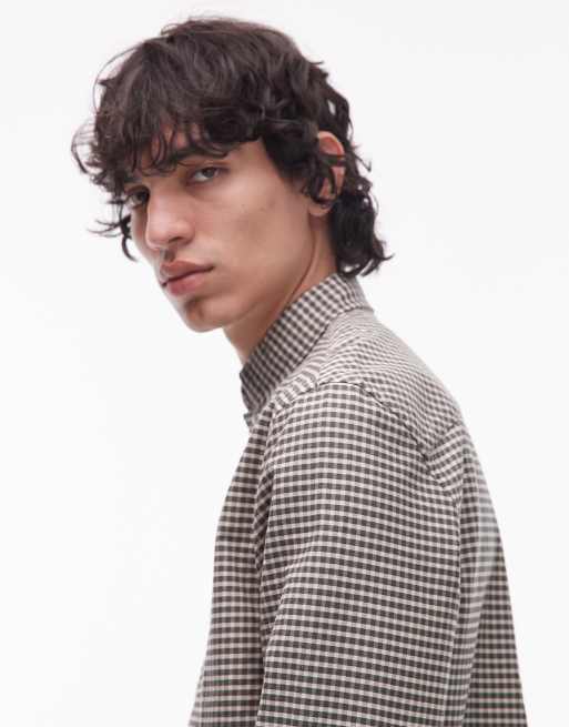 Tommy Jeans regular oxford check shirt in khaki, 4 of 5