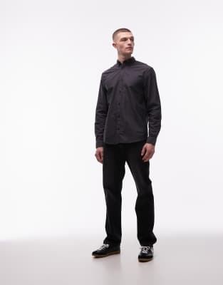 Tommy Jeans Regular Oxford Shirt In Black