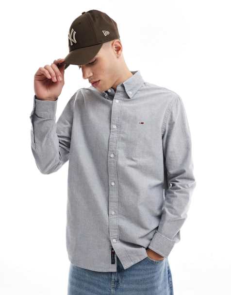 Tommy Jeans regular oxford shirt in gray - view 1
