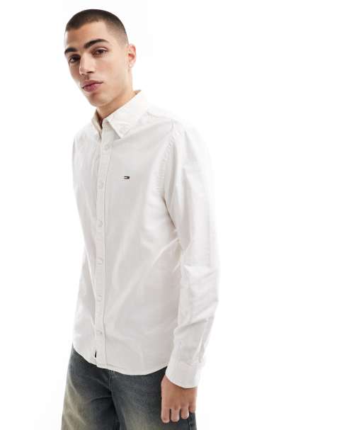 Tommy Jeans regular oxford shirt in white