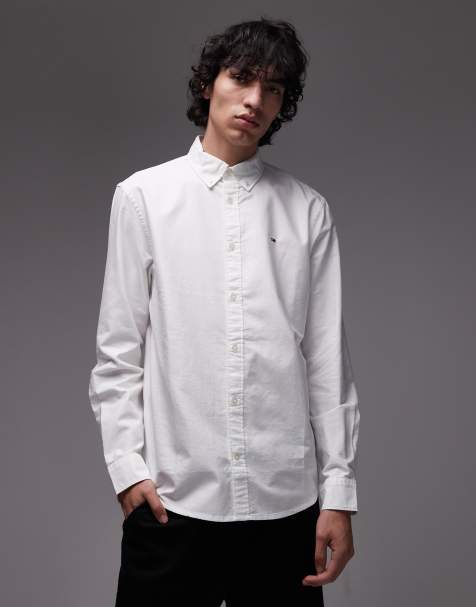 Tommy Jeans regular oxford shirt in white - view 1