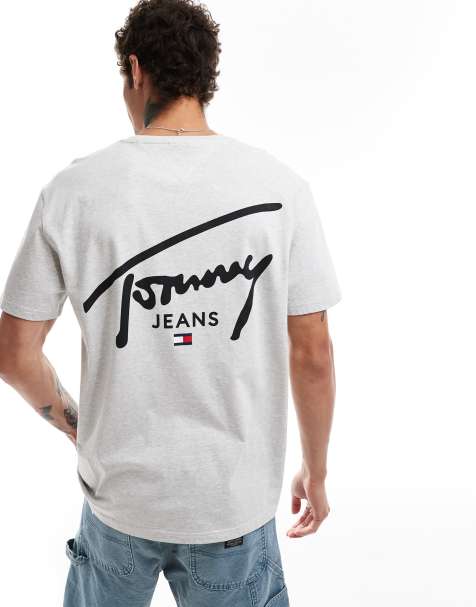 Tommy Jeans regular signature back print T-shirt in gray - view 1