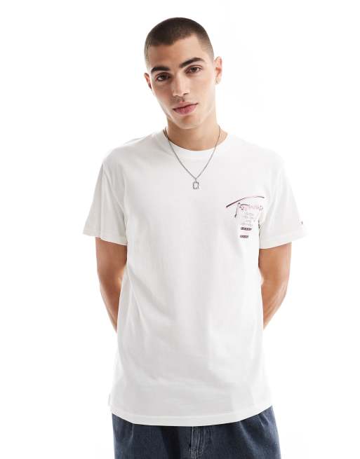 Tommy Jeans regular signature back print t-shirt in white