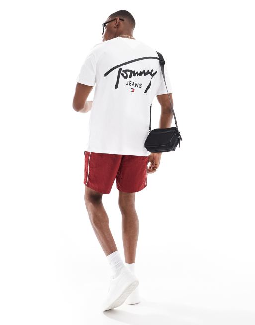 Tommy Jeans regular signature back print T-shirt in white | ASOS
