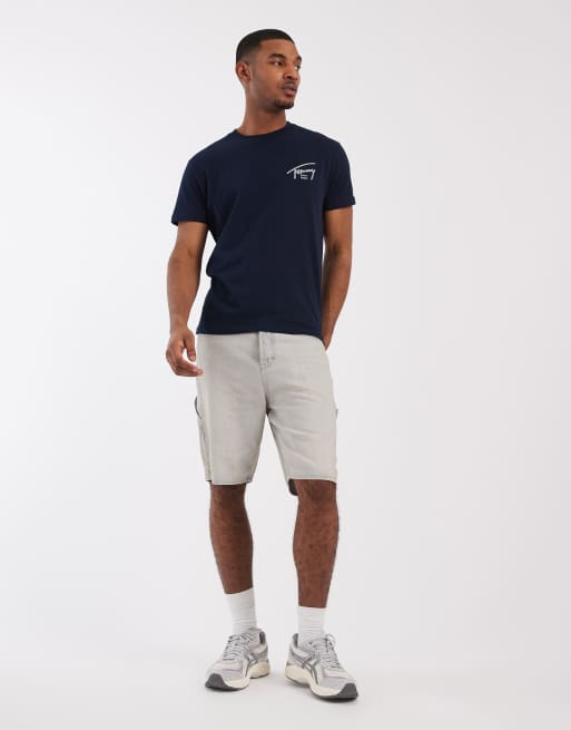 Tommy Jeans regular signature detail black print t-shirt in navy , 2 of 5