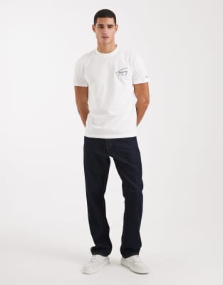 Tommy Jeans Regular Signature Detail Black Print T-shirt In White