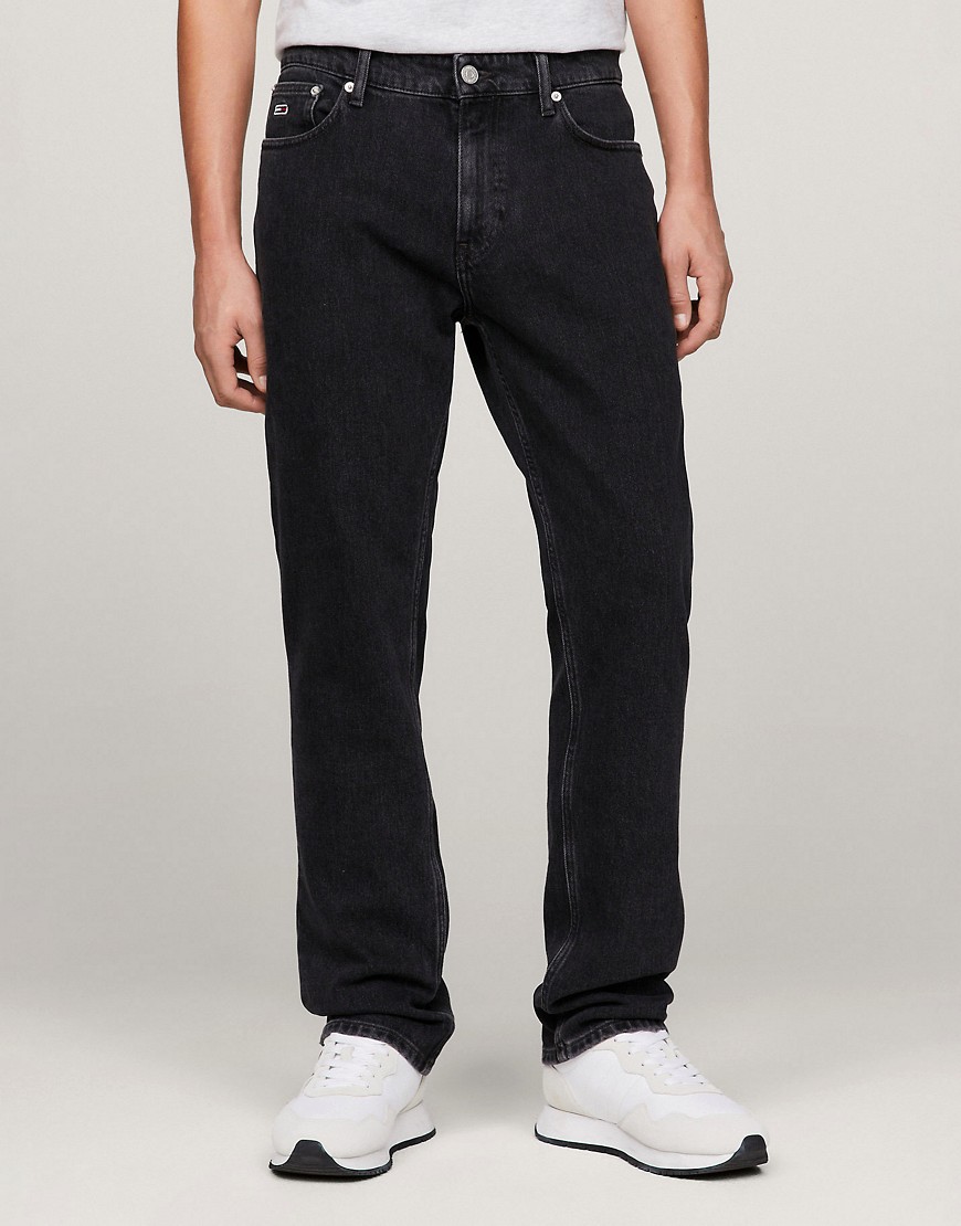 Tommy Jeans Regular Straight Faded Black Jeans in Black