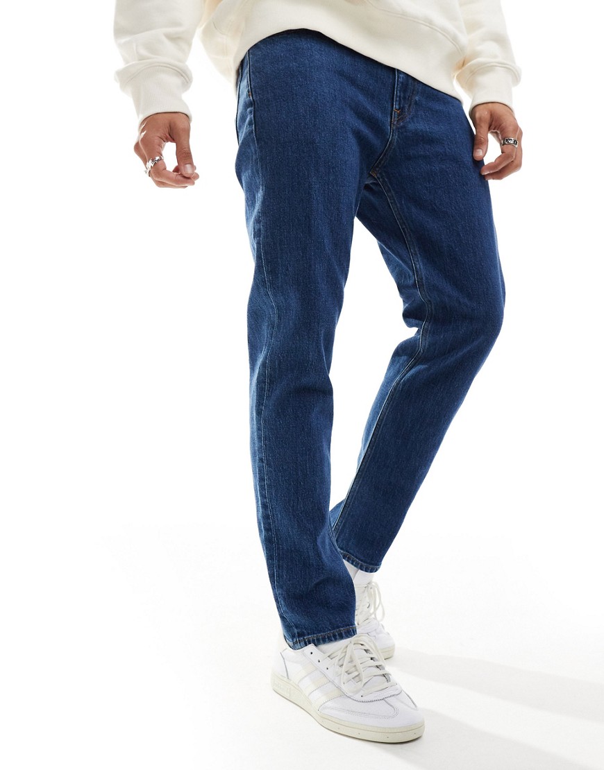 Tommy Jeans regular tapered dad jeans in dark wash-Navy