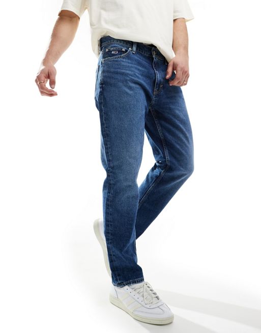 Tommy Jeans regular tapered dad jeans in mid wash 