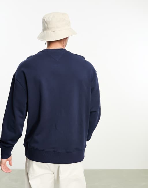 【 JEANS】 ★ Badge Crewneck T-shirt ★ Relax Fit Tommy Flag Badge Relaxed Sweatshirt | Sweatshirts & Hoodies