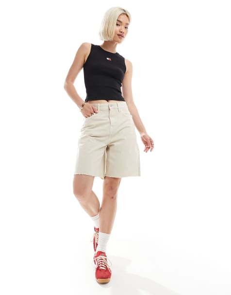 Tommy Jeans relaxed bermuda denim shorts in ecru - view 1
