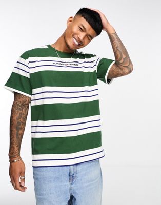 Tommy Jeans relaxed bold stripe t-shirt in green