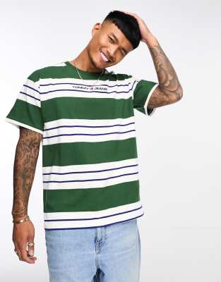 Tommy Jeans relaxed bold stripe t-shirt in green