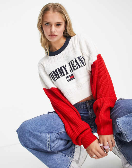 Tommy jeans shop cropped sweatshirt