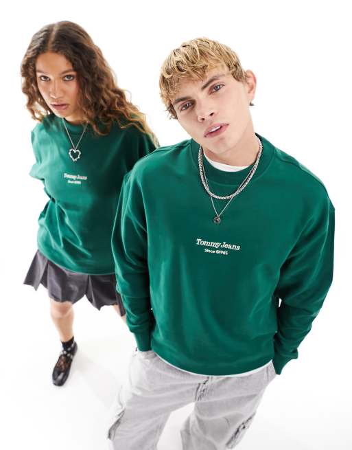 Green Relaxed Crewneck Sweatshirt