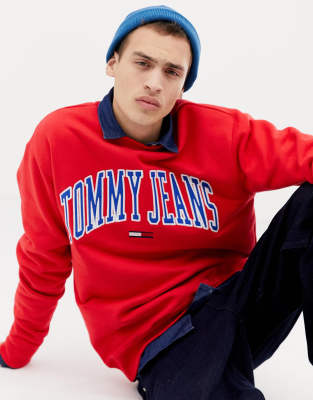 red tommy jeans sweatshirt