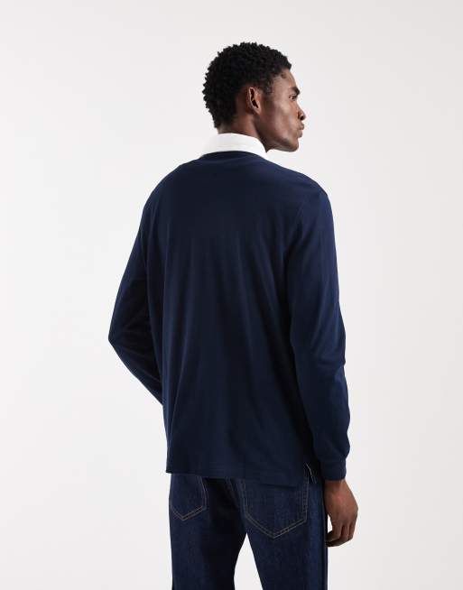 Tommy Jeans relaxed fit essential rugby shirt in navy, 3 of 5