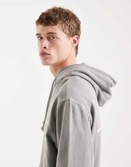 Tommy Jeans – Relaxed-Fit-Kapuzenpullover in Grau mit neonfarbenem Signatur-Logo, 4 von 5