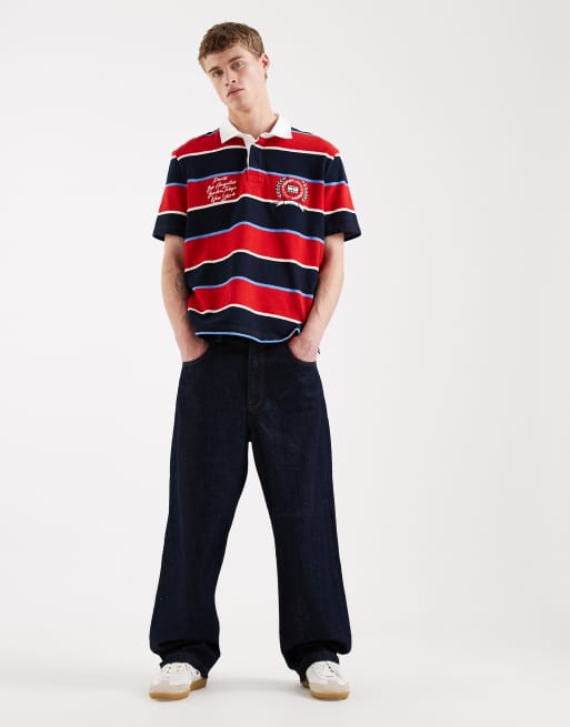 Tommy Jeans – Relaxed-Fit-Polohemd in Rot mit Streifen, 2 von 5