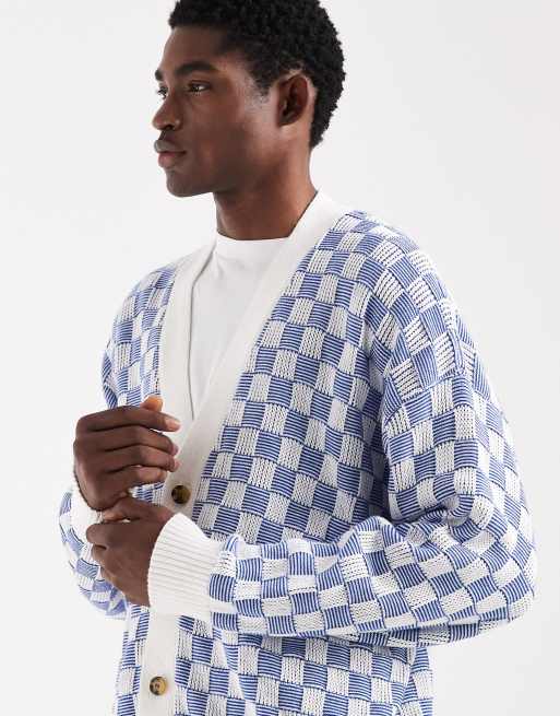 Tommy Jeans relaxed fit textured cardigan in blue, 4 of 5