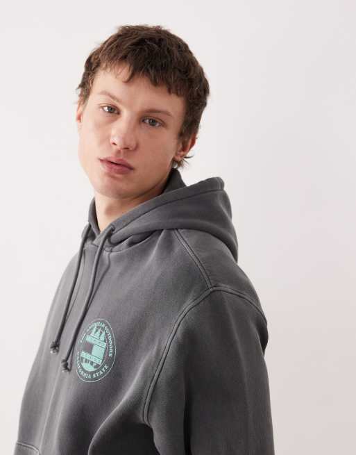 Tommy Jeans relaxed graphic chest logo hoodie in washed black , 4 of 5