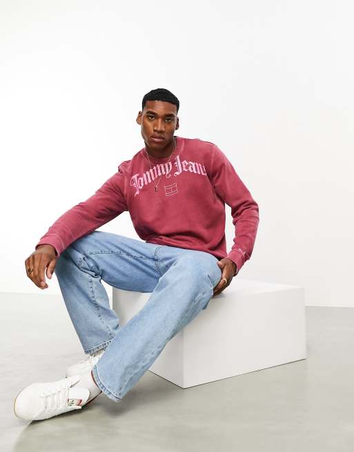 Tommy jeans store sweatshirt red