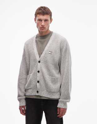 Tommy Jeans Relaxed Knit Cardigan In Gray