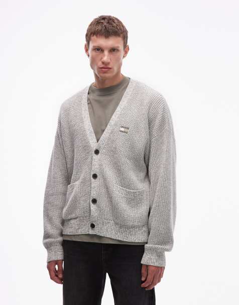 Tommy Jeans relaxed knit cardigan in gray - view 1